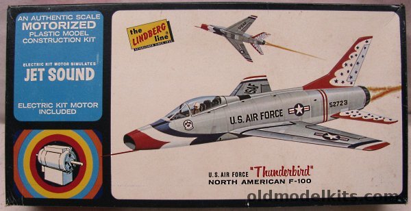 Lindberg 1/48 F-100 Super Sabre USAF Thunderbirds Motorized Jet Sound, 3103M-200 plastic model kit